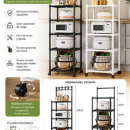 Estante de almacenamiento de cocina de 5 niveles con ruedas (EyH) - Img 55828494