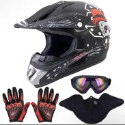 Oumurs DOT Casco de Moto ATV Unisex Adulto Negro - Img 54853753