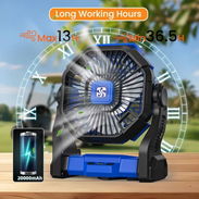 VENTILADOR RECARGABLE | VENTILADOR PORTATIL | LAMPARA | BATERIA | 3 EN 1 | POWER BANK | POWER STATION | - Img 54390094