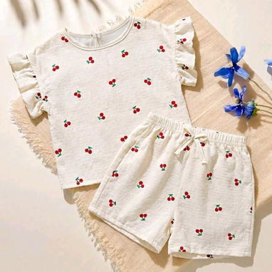 🍒 Conjunto Niña 6-9 Meses – Cerezas – 12 USD ¡Mejores precios y calidad conmigo! - 2/4