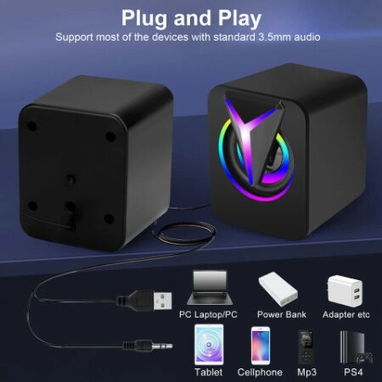 BOCINA PARA PC RGB FT-25-1, ENTREGA DE FACTURA. VARIEDAD DE ARTÍCULOS DE TECNOLOGÍA, ELECTRODOMÉSTICOS, ETC - Img 113001057
