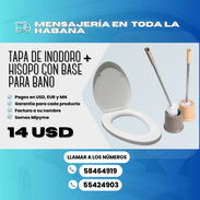 🚽✨ ¡TAPA DE INODORO + HISOPO CON BASE PARA BAÑO! ✨  💰 Todo el combo po - Img 56592334