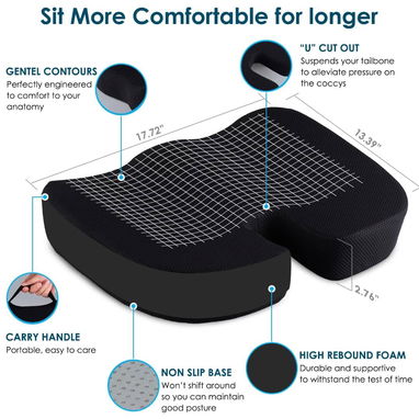 Cojín de asiento de coxis y almohada de apoyo lumbar para silla de oficina, silla de ruedas.  40 USD - Img 124691427