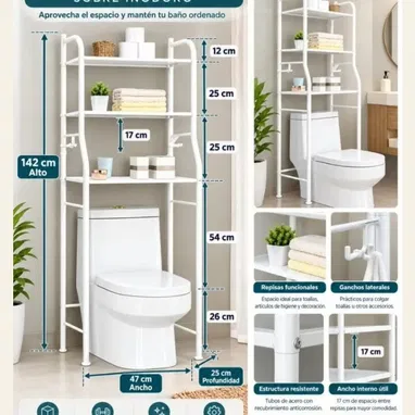 Organizador de baño de metal, 3 niveles. Precio:  US$25.00 - 2/2