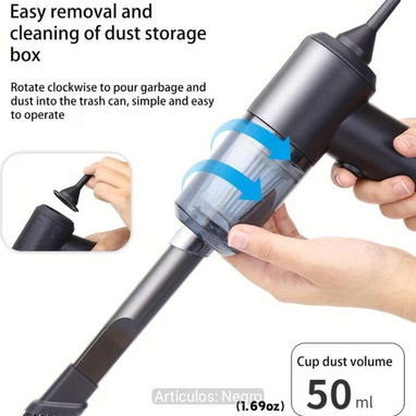Aspiradora de mano recargable para muebles y pelo de mascotas  (En color negro y verde) Precio 20 usd - 2/4