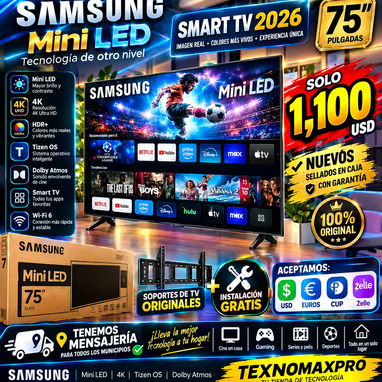 🚀 ¡PANTALLA GIGANTE DE 75 PULGADAS!  ✨ SAMSUNG MINI LED 4K UHD | SERIE M70HD ✨📲 WHATSAPP: 53321047 - 3/3