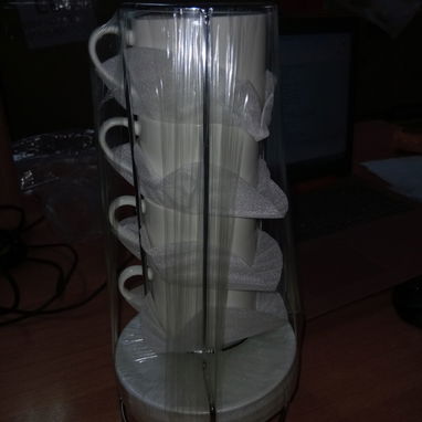 Tazas 4 Piezas Con Organizador Cerámica Acero, Set 4 Tazas Organizador Blanco Cerámica 30cm Altura VPT# - 3/10