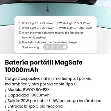 Batería portátil MagSafe 10000mAh. Puede cargar 2 dispositivos al mismo tiempo. Nuevo - Img 108749364