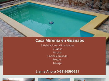 ⭐Renta casa de 3 habitaciones, 3 baños, piscina, cocina,Freezer,garage ,ubicada en Guanabo - Img 62306345