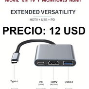 ADAPTADOR TIPO C A HDMI 3 EN 1 - PARA MÓVIL, LAPTOP Y TABLET - Img 57519045