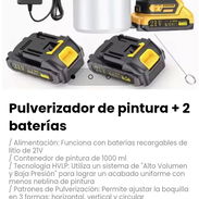 Pulverizador de pintura + 2 baterías. Funciona con baterías recargables de litio de 21V - Img 56758925