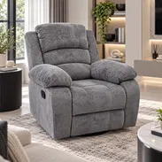 Butacón / sillón reclinable giratorio en tela chenille Colores disponibles: gris y negro 420 USD - Img 58487823