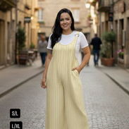 MONO CON PULOVER DE RAYA PARA MUJER TALLA S/M, L/Xl y 2xl/3xl - Img 51852373