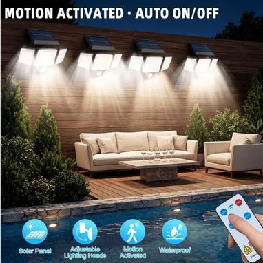 Lámpara Solar Exterior con Sensor de Movimiento - 3 Cabezales Ajustables IP65 - 2/5