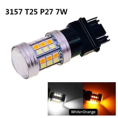 Bombillos LED luz diurna + intermitente, Dual color: azul + naranja y blanco + naranja, varios sockets (18 USD el par) - Img 109378761