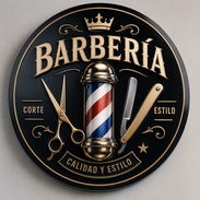 Cartel circular para barbería - Img 57163408