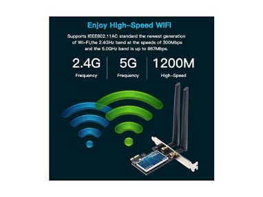 0km✅ Tarjeta de Red Wifi Fenvi Wireless 1200 Dual Band + Bluetooh 📦 1200Mbps, PCIe x1, Interna, 2.4GHz, 5GHz ☎️56092006 - Img 65117645