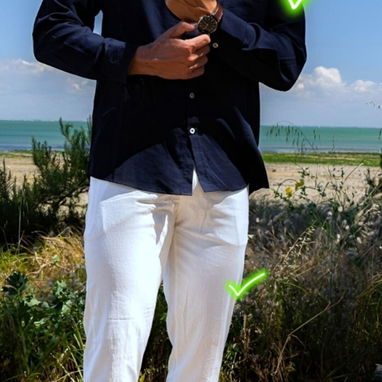 Conjunto de Lino  Camisas , Short, Pantalones , Perfumes,  Sandalias, ropa casual para hombre .Moda italiana 52465450 - Img 102221015