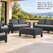 Juego de terraza Gris con mesita de centro - Img 57887165