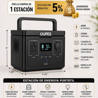 🔥🌴 ¡ASERE, OFERTÓN PA’ MAMÁ! 🎁⚡ En STYLO Home Solutions llegó lo bueno 😍💐  🔋 OUPES 600W ⚡ 600W (256Wh) . - Img 120531084