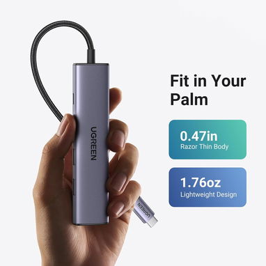 HUB UGREEN USB-C 5 EN 1 HDMI 4K PD 100W USB 3.0 PARA MACBOOK ENVÍO DISPONIBLE + GARANTÍA - 6/8
