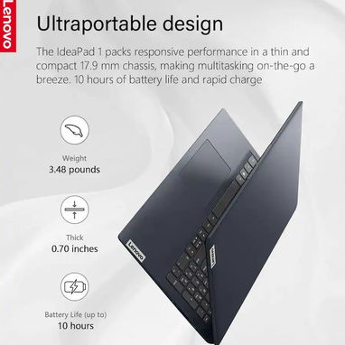LAPTOP 🎁NUEVA🎁📦CAJA, Lenovo IdeaPad 1 15AMN7 (82VG00TYUS), 15.6" Tactil, AMD Ryzen 5 7520U, 8GB DDR5, 256GB SSD, 10H - 6/7