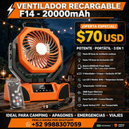 Ventilador recargable de 20 000 mAh. Batería potente de más de 50 horas de ventilación - Img 56564162