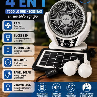 Ventilador Recargable 4 en 1 Cloud – Modelo 606 ⭐ $27 - 2/5