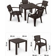 Juego de Mesa y 4 Sillas plasticas - Img 55986091