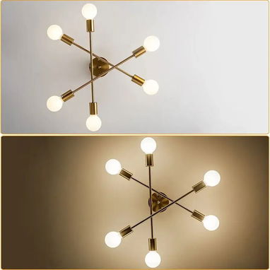 💡✨ LÁMPARA COLGANTE LIMEJUA | ORO | 6 LUCES SPUTNIK | REGULABLE – 50 USD - Img 118820457