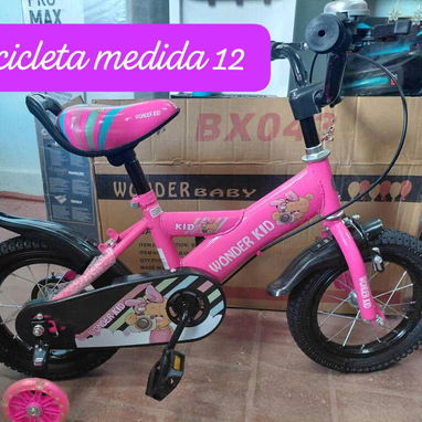 Bicicletas medida 12 para niños y niñas de 2 a 4 años en rosada,azul y negra nuevas en su caja - Img 123074001