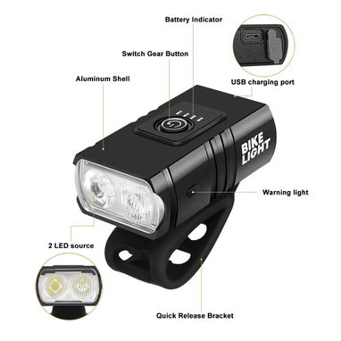 Faro de Luz LED T6 para bicicleta - 4/6