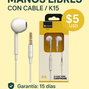 AUDÍFONOS MANOS LIBRES CON CABLE/ K15 - Img 51406328