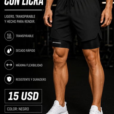 Short con licra de hombre para el gym. Tallas desde la S hasta la XL. - Img 123370360
