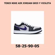 TENIS NIKE AIR JORDAN GRIS Y VIOLETA - Img 55729473