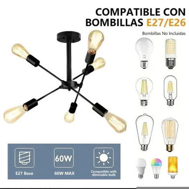 đ đĄ JUDENG N6368 â LĂMPARA SPUTNIK 6 LUCES | SEMI EMPOTRADA | 55 USD - Img 118821057