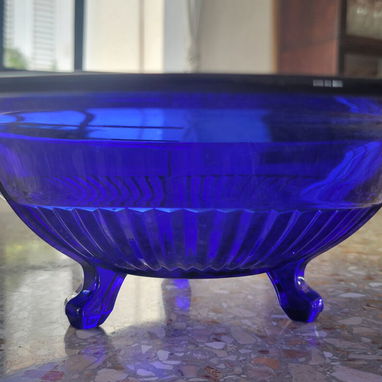 Frutero L.E. Smith Art Deco Ribbed Azul Cobalto (c. 1930) - Tel:5358 0956 - Vedado - 2/2