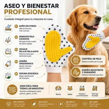 Manoplas de Baño y Masaje para Mascotas - 2/5