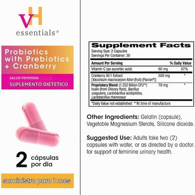 Probiótico Vaginal con Arándano (vH essentials · 60 cápsulas) - 3/7