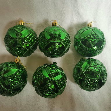 💜Set de 6 bolas de navidad con relieve 7cm Precio: 8usd - 2/6