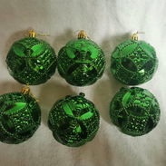 💜Set de 6 bolas de navidad con relieve 7cm Precio: 8usd - Img 58288656