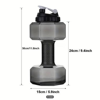 Pomo de agua en forma de mancuerna de 75oz (2.2 L), gran capacidad, tapa abatibl - 5/5