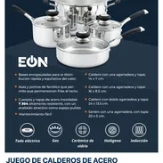 🍲 Juego de calderos EÓN de acero inoxidable de 8 piezas | Apto para inducción 🚚 - Img 58256761