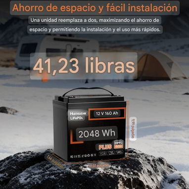 Batería LiFePO4 12V 160Ah Group 24 2048Wh Bluetooth Para Respaldo En Casa - 6/9