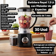 Batidora Royal 1.5 Lt con Moledor de Especies, Garantía de 1 mes, Entrega por un mínimo costo adicional de 1 Usd para to - Img 53132488