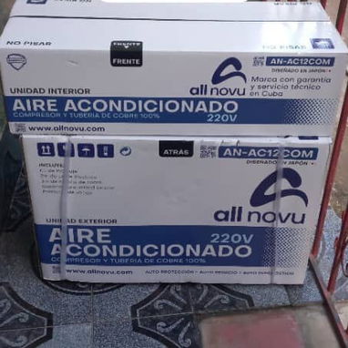 Split 1 T marca ALL Novu viene con Brazos originales y regulador de voltaje 220v wifi para conectar el movil $300 USD co - Img 125824258
