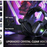 ONIKUMA K8 Auriculares para juegos con micrófono HD flexible Luz RGB Sonido envolvente - Img 53455525