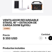 Estación de carga 500w+ ventilador recargable/ lámpara - Img 55742503