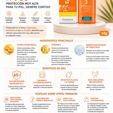 Episoleil Protector Solar en Barra 14g SPF 65 + - 2/2