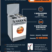 Cocina de 4 hornillas con dos quemadores de gas y dos quemadores eléctrico horno eléctrico garantía 6 meses envío gratis - Img 56724142